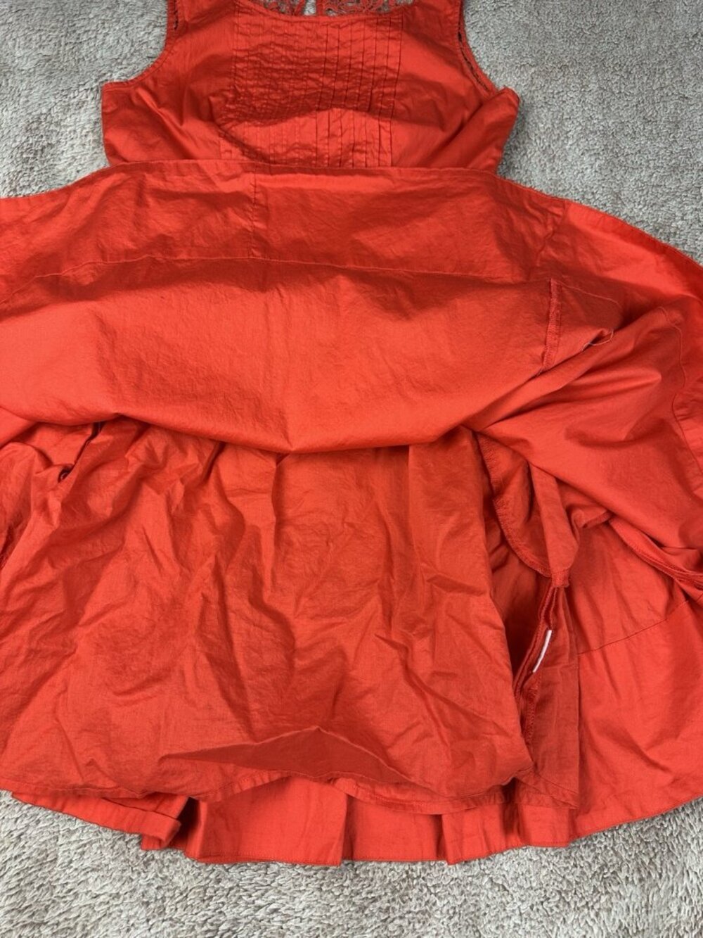 Anthro Moulinette Soeurs Melora Sweet Enticement Dress Womens Size 6 Red-Orange - Picture 7 of 15